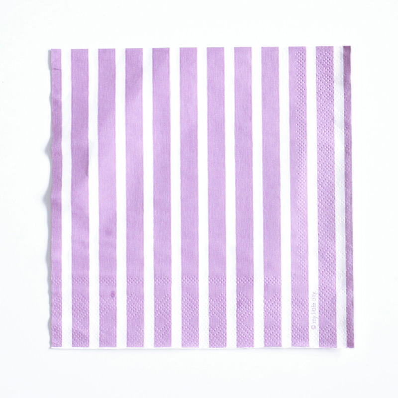 20 lilac striped napkins