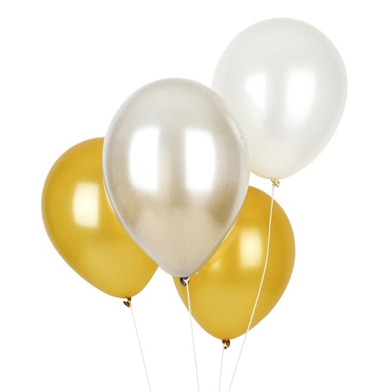 Pack of 10 balloons in metallic colours