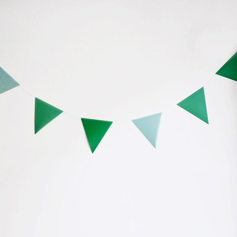 green paper bunting