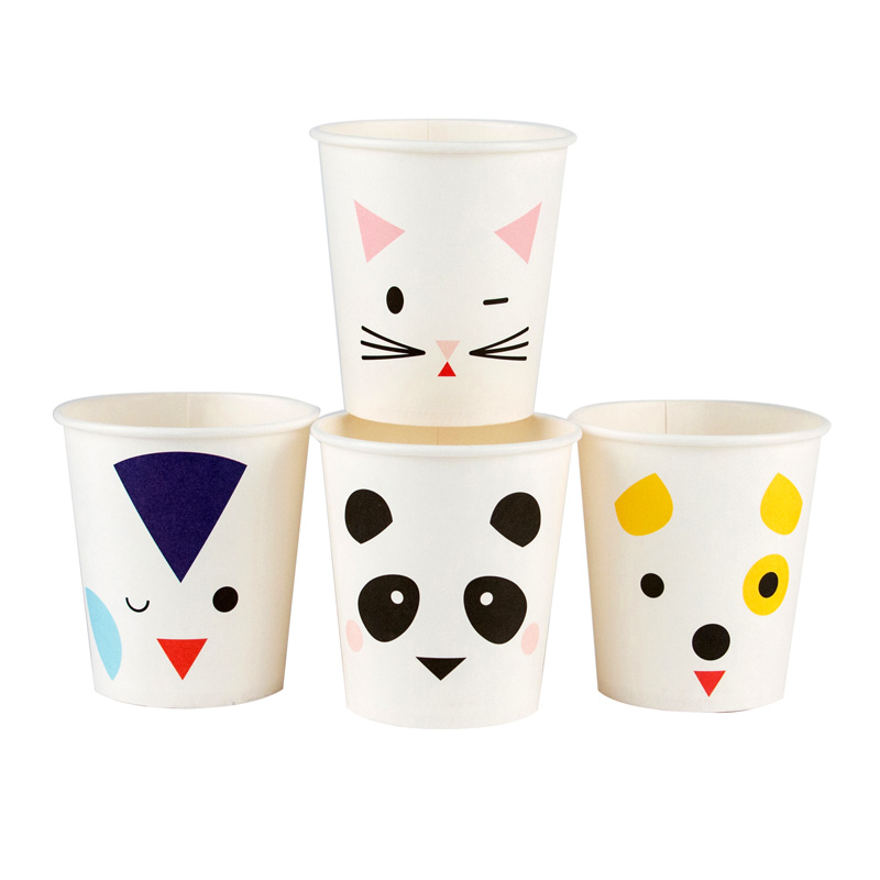 8 animal faces small paper cups - Little Lulubel