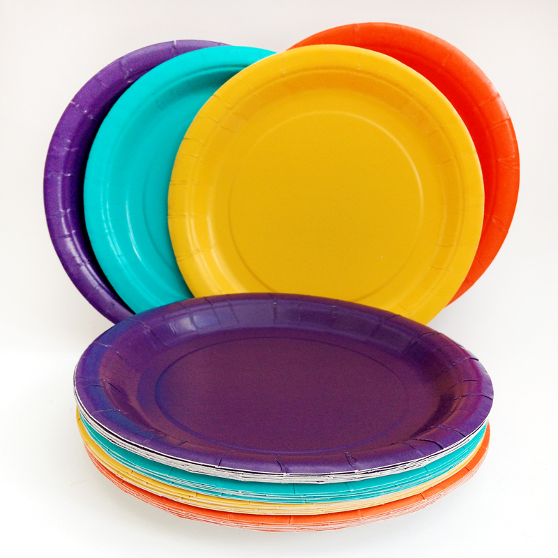 8 paper plates in assorted colours Little Lulubel