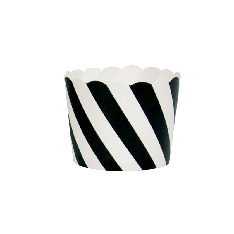 25 Black Stripe cupcake liners