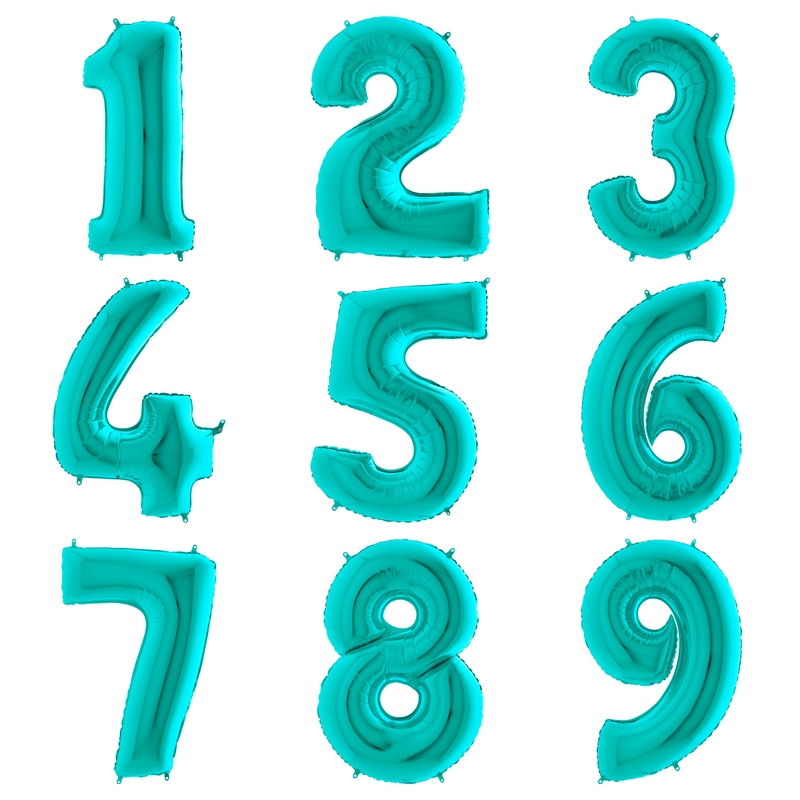 Teal number hot sale balloons